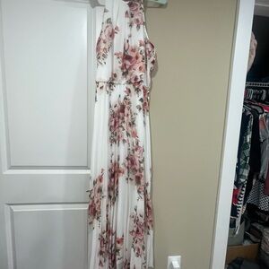 Premier Amour White and Pink Floral Dress